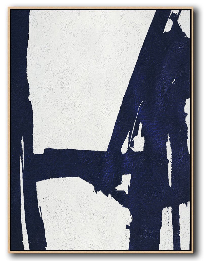 Buy Hand Painted Navy Blue Abstract Painting Online - Where Can I Get A Photo Put On Canvas Huge